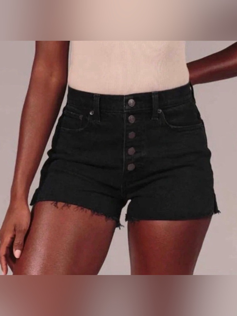 Abercrombie and Fitch Curve Love Black Botton Up Mom Jean Shorts SZ. 00 EUC